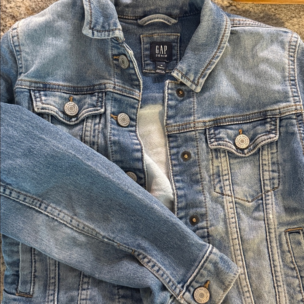 Girls GAP Light Blue Stretch Denim Jacket size Medium